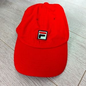 FILA Adjustable Red Baseball Cap